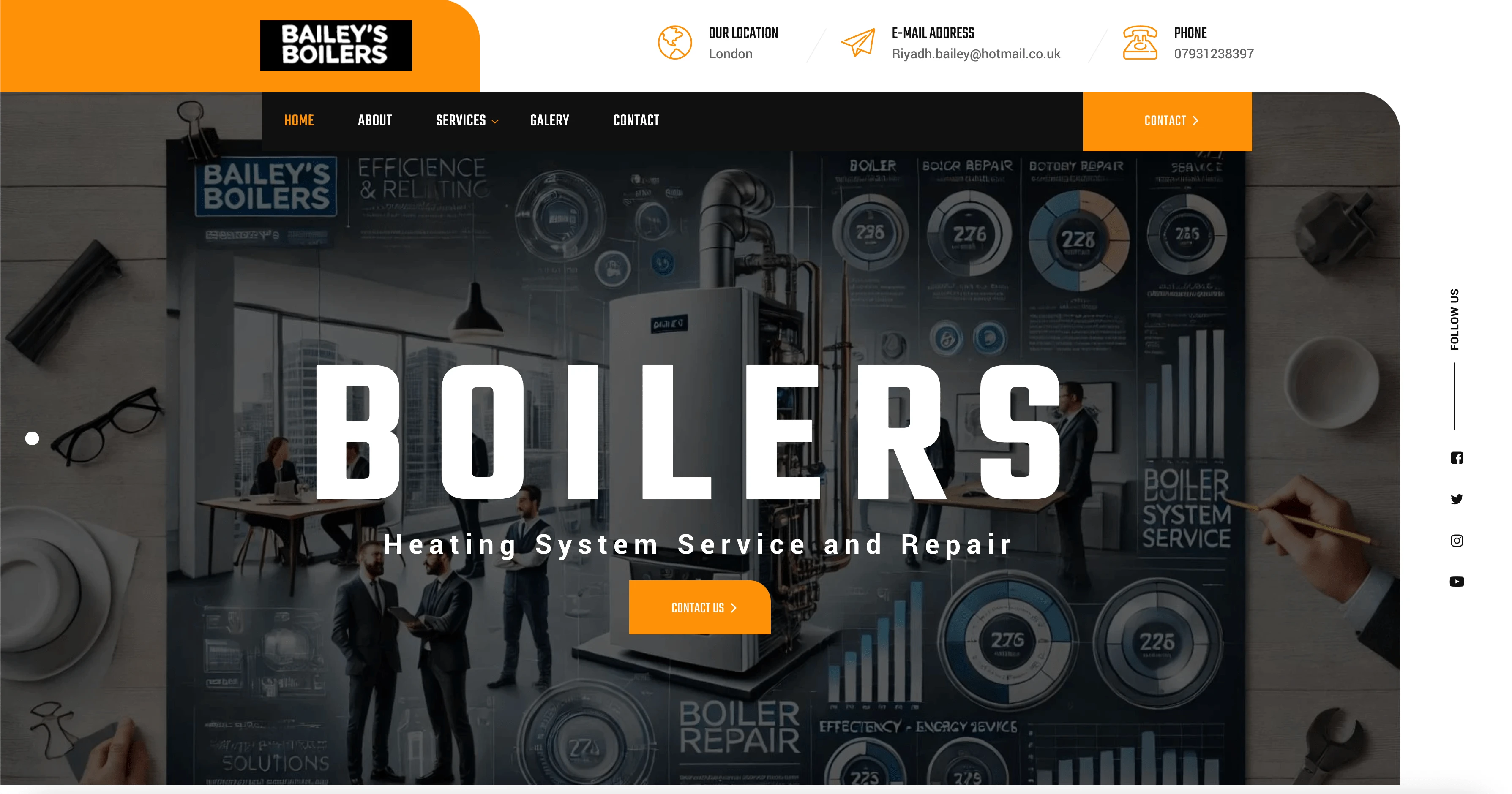 BaileysBoilers web sitesi