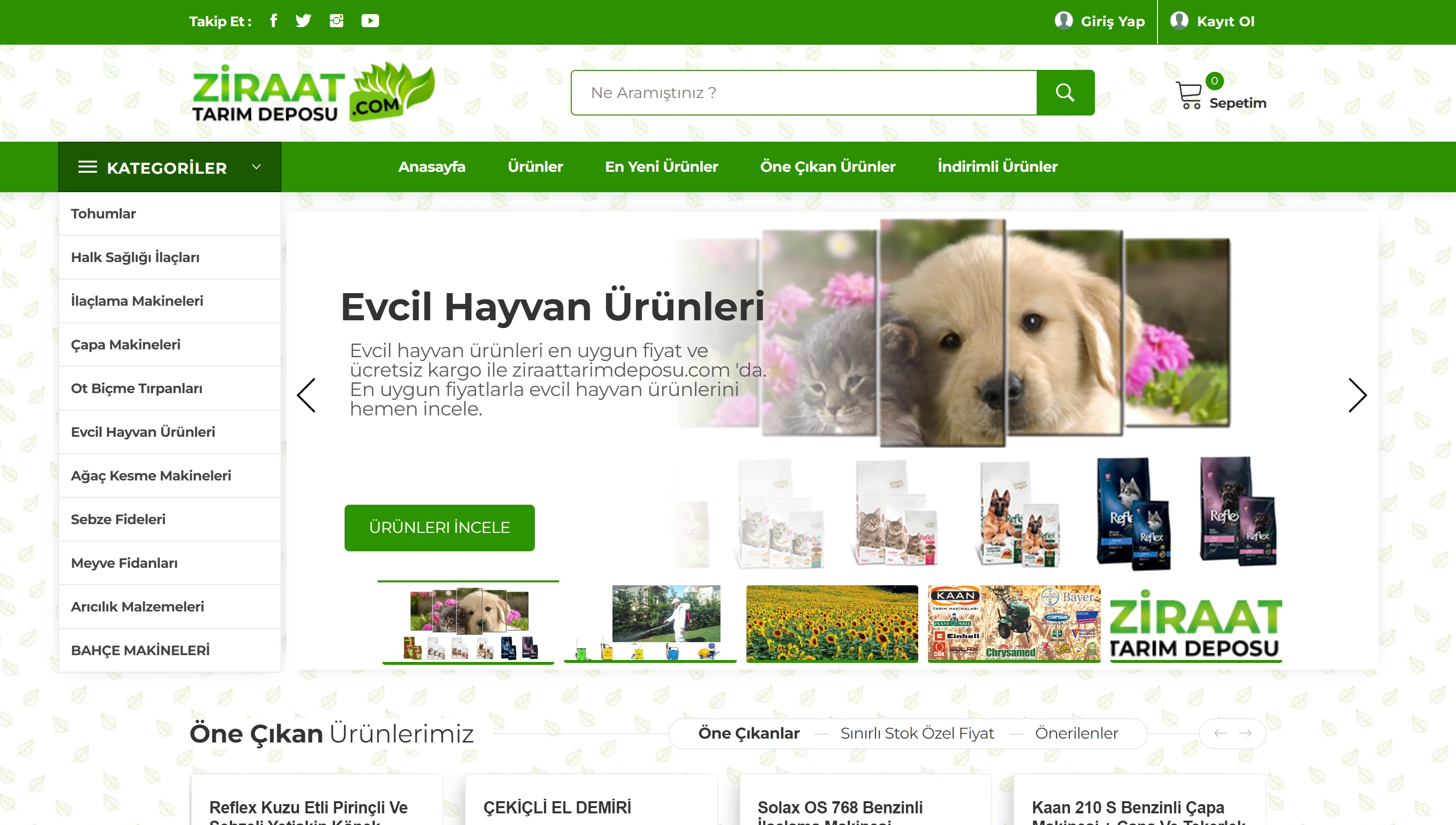 Ziraat Tarım Deposu web sitesi